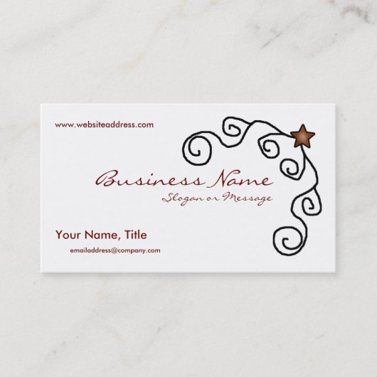 Primitief Visitekaartje voor Star & Swirl (Voorkant)