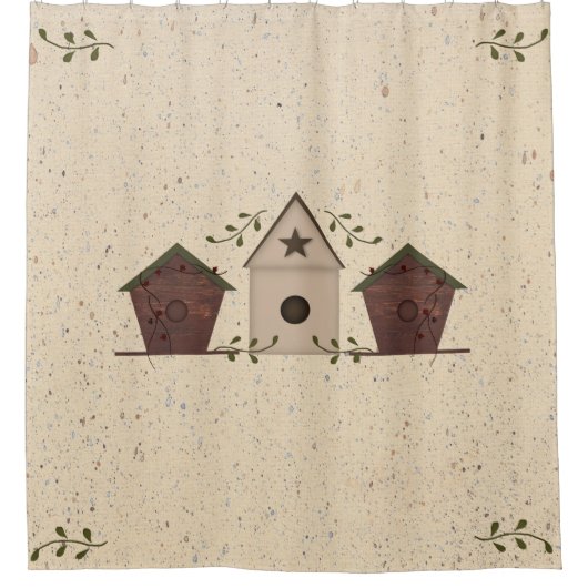 Primitief vogelgordijn douchegordijn (Voorkant)