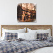 Primitief waterwiel van de schoorsteenkool van de  canvas afdruk (Insitu (Slaapkamer))