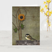 Primitief Wenskaart Kaart (Gele Bloem)