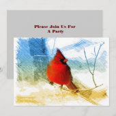 Primitief western land kerstmis rood kardinaal kaart (Voorkant / Achterkant)