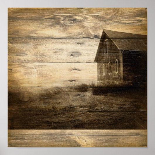 primitief western land oude boerderijkajuit poster (Voorkant)