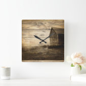 primitief western land oude boerderijkajuit vierkante klok (Huis)