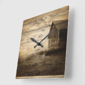 primitief western land oude boerderijkajuit vierkante klok (Hoek)