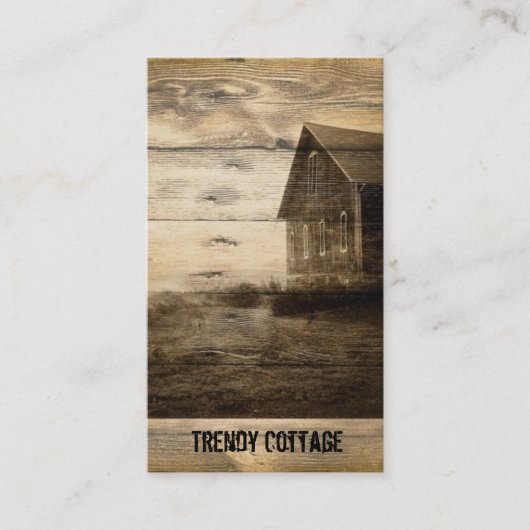 primitief western land oude boerderijkajuit visitekaartje (Voorkant)