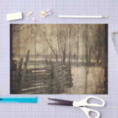 Primitief western land oude houten hek boerderij tissuepapier (Craft)