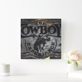 Primitief western land Paardencowboy rodeo Vierkante Klok (Huis)