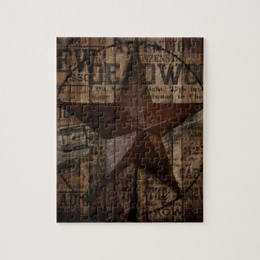 primitief western land Texas Lone Star Legpuzzel (Verticaal)