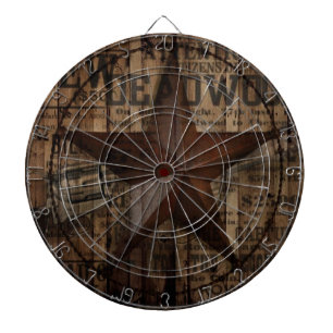 primitief western land Texas Star cowboy Dartbord