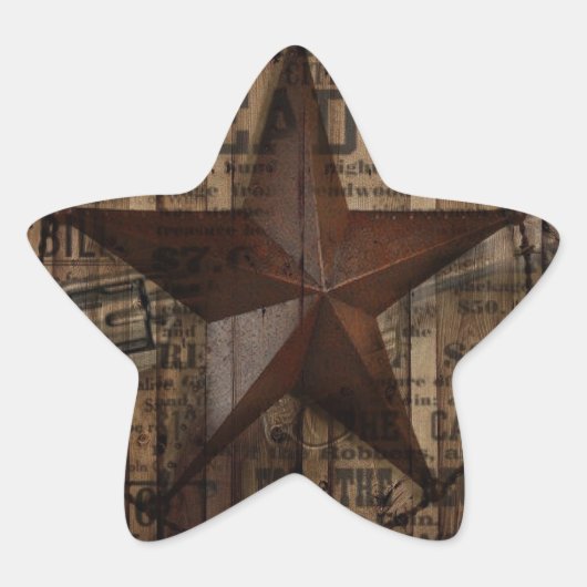 primitief western land Texas Star cowboy Ster Sticker (Voorkant)