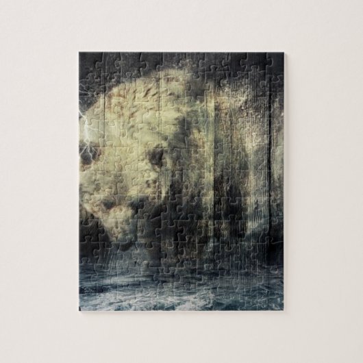 Primitief Western Woodgrain Woodland Grizzly Beer Legpuzzel (Verticaal)