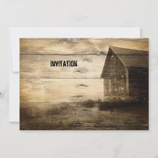 primitief westers landelijke oude schuur boerderij kaart (Voorkant)