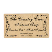 Primitief wijnproductlabel etiket (Voorkant)