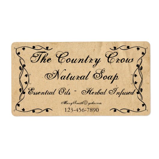 Primitief wijnproductlabel etiket (Voorkant)