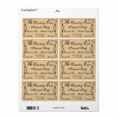 Primitief wijnproductlabel etiket (Full Sheet)