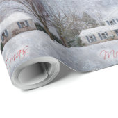 Primitief wintersneeuwland Rustic Open House Cadeaupapier (Rol Hoek)