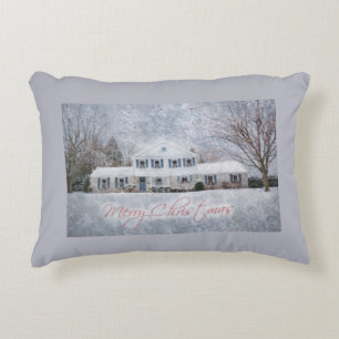 Primitief wintersneeuwland Rustic Open House Decoratief Kussen