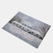 Primitief wintersneeuwland Rustic Open House Deurmat (Schuin)