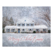 Primitief wintersneeuwland Rustic Open House Foto Afdruk (Voorkant)