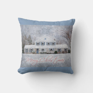 Primitief wintersneeuwland Rustic Open House Kussen
