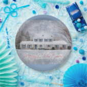 Primitief wintersneeuwland Rustic Open House Papieren Bordje (Feest)