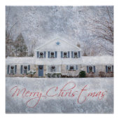 Primitief wintersneeuwland Rustic Open House Perfect Poster (Voorkant)