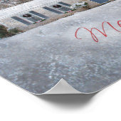 Primitief wintersneeuwland Rustic Open House Poster (Hoek)