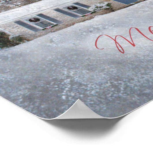 Primitief wintersneeuwland Rustic Open House Poster (Hoek)