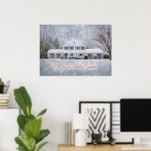 Primitief wintersneeuwland Rustic Open House Poster (Thuiskantoor)