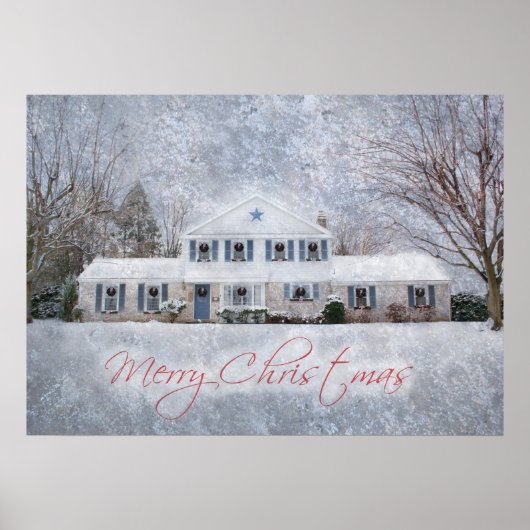 Primitief wintersneeuwland Rustic Open House Poster (Voorkant)