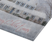 Primitief wintersneeuwland Rustic Open House Snijplank (Hoek)