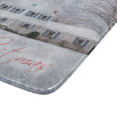 Primitief wintersneeuwland Rustic Open House Snijplank (Hoek)