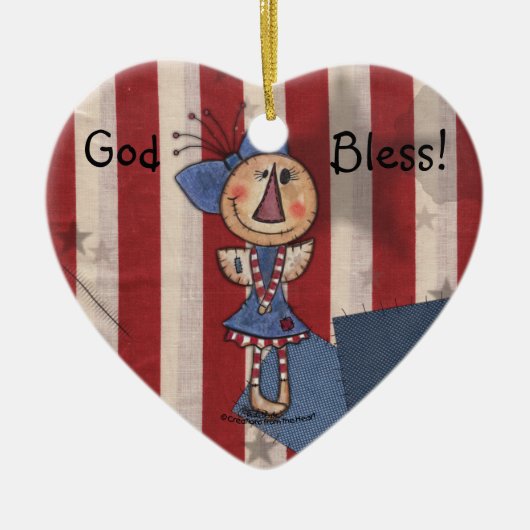 Primitieve Amerikaanse engel Keramisch Ornament (Voorkant)