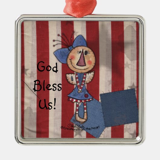 Primitieve Amerikaanse engel Metalen Ornament (Voorkant)