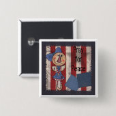 Primitieve Amerikaanse engel Vierkante Button 5,1 Cm (Voorkant /achterkant)
