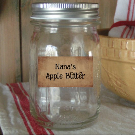 Primitieve Apple Butter productlabel Etiket