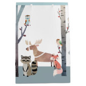Primitieve Baby Woodland Animals bomen vogels Medium Cadeauzakje (Voorkant)