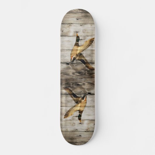 Primitieve Barn wood Western Country mallard duck Persoonlijk Skateboard (Voorkant)