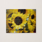 Primitieve Barn Wood Western Land Sunflower Legpuzzel (Horizontaal)