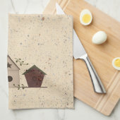 Primitieve Birdhouses Kitchen Towel Theedoek (Quarter Fold)