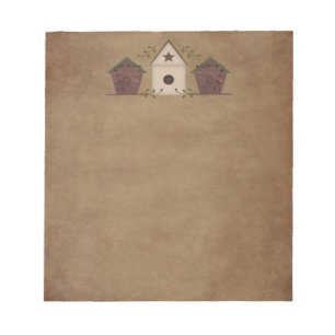 Primitieve Birdhouses Notepad Notitieblok