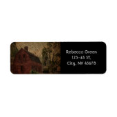 Primitieve boeiende boerenkaver rode schuur etiket (Voorkant)