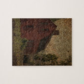 Primitieve boeiende boerenkaver rode schuur legpuzzel (Horizontaal)