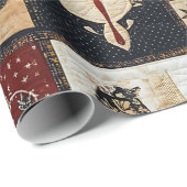 Primitieve boerderij Appliqué & geometrische Cadeaupapier (Rol Hoek)