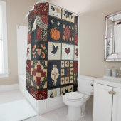 Primitieve boerderij Appliqué & geometrische Douchegordijn (In situ)