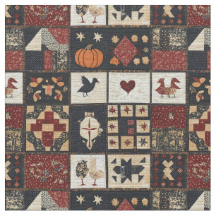 Primitieve boerderij Appliqué & geometrische Stof
