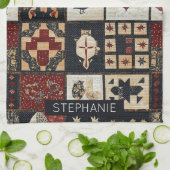 Primitieve boerderij Appliqué & geometrische Theedoek (Gevouwen)