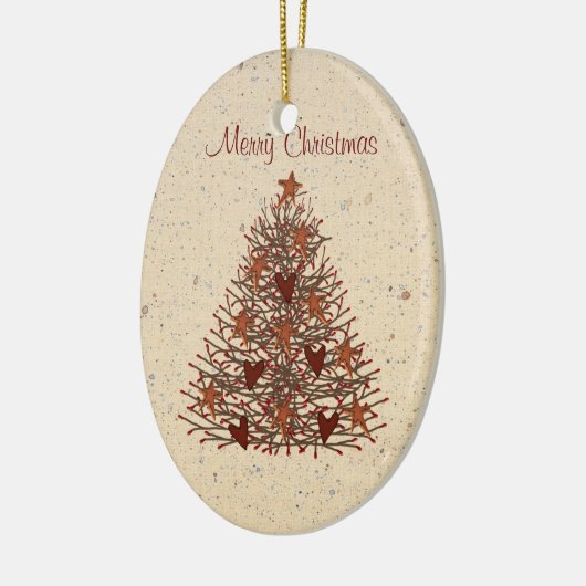 Primitieve boomversiering keramisch ornament (Links)