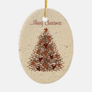 Primitieve boomversiering keramisch ornament