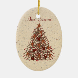 Primitieve boomversiering keramisch ornament